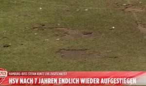 狂热汉堡主场球场现状：被球迷挖走很多草皮，坑坑洼洼